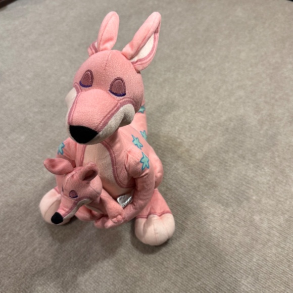 DISNEY STORE Its A Small World Pink Kangaroo And Joey Plush 16” Stuffed Animal - Picture 2 of 9